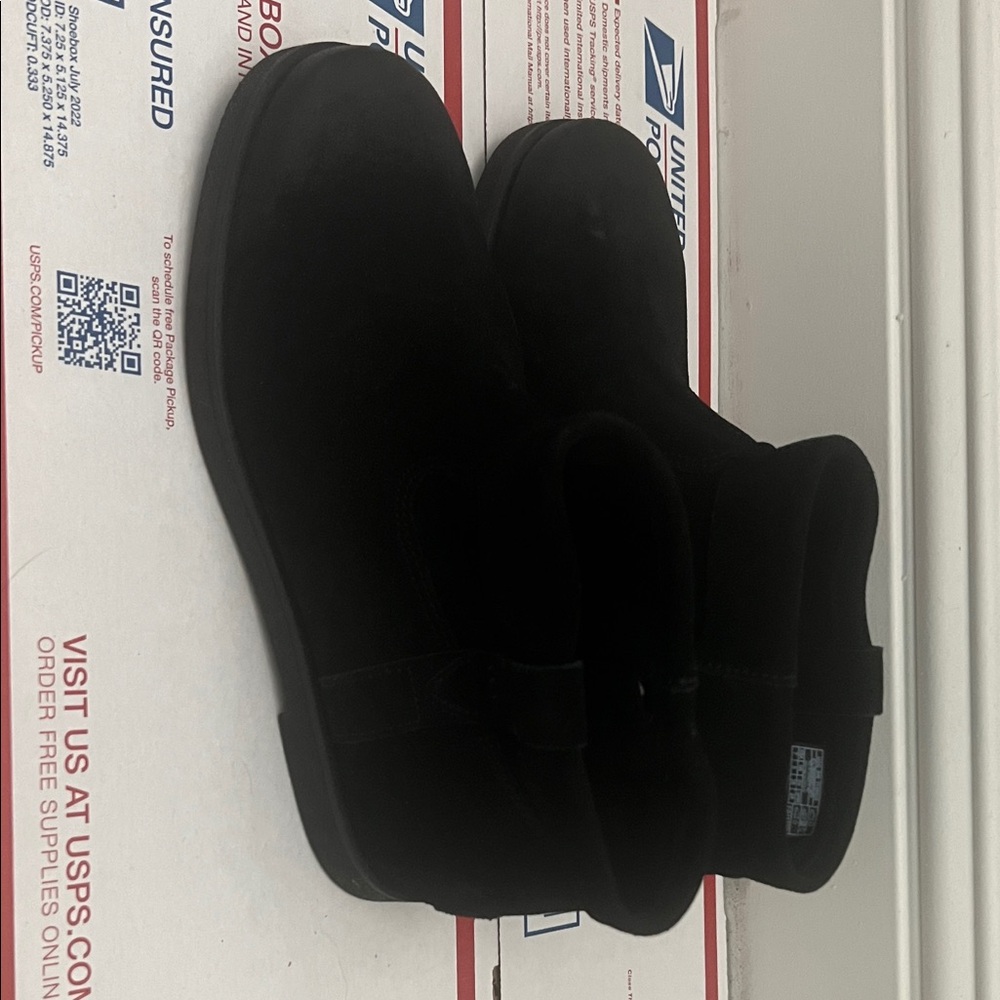 UGG Black Suede Slip-On Shoes